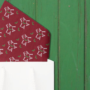 Fa La La Festive Holly Christmas Tissue Paper