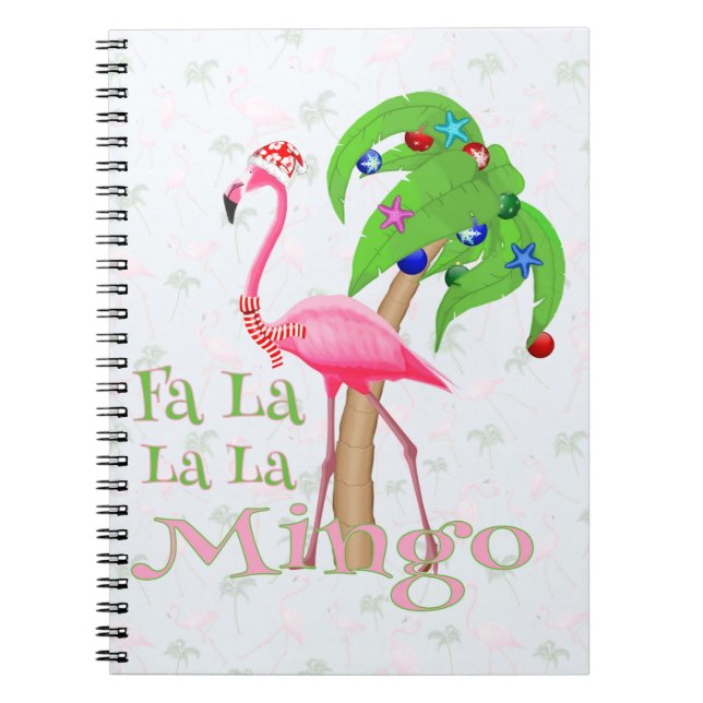 Fa La La Flamingo Xmas Notebook (Front)