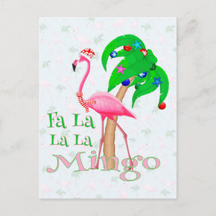 Fa La La Flamingo Xmas Postcard