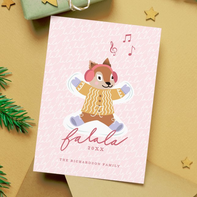 Fa La La Fun Cute Woodland Squirrel Snow Angel Holiday Card (Fa La La Fun Cute Woodland Squirrel Snow Angel Holiday Card)