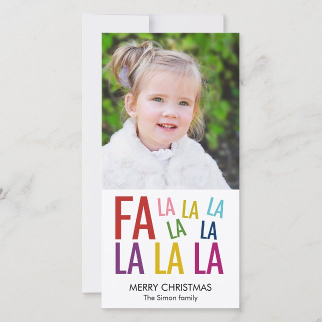 Fa La La Holiday Photo Card (Front)