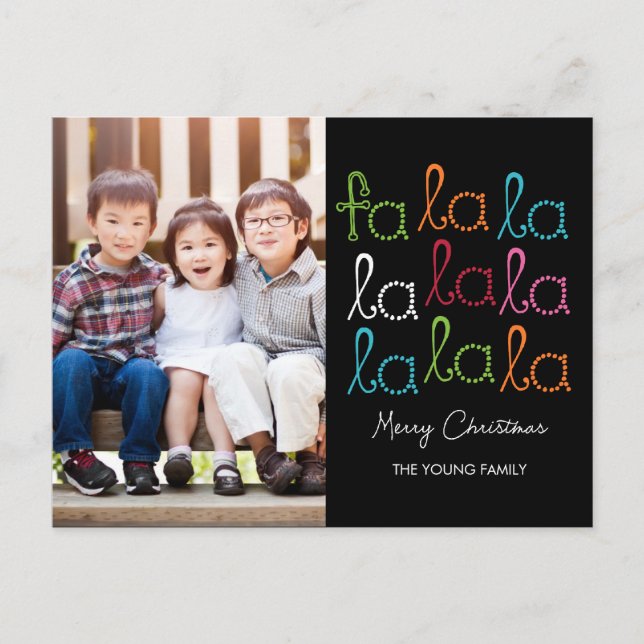 Fa La La Holiday Photo Card Postcard (Front)