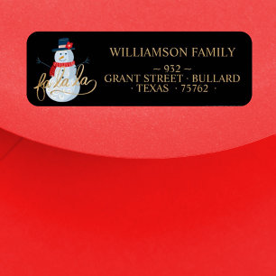 Fa La La Holiday Snowman Family Black Address