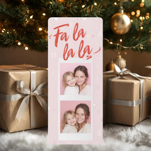 Fa La La La Blush Pink Modern Christmas Photo