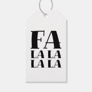 FA LA LA LA Chic Festive White & Black Christmas Gift Tags
