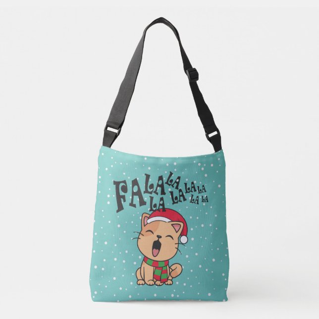 Fa La La La Christmas Chat Chantant Sac Crossbody (Devant)