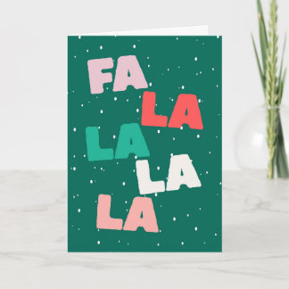 Fa la la la la Carte de vœux de Noël mignonne