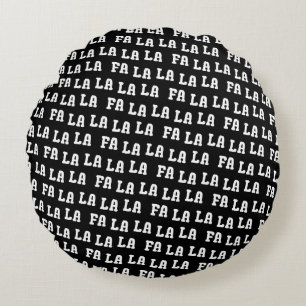 Fa La La La La Chic & Festive Reversable Christmas Round Pillow