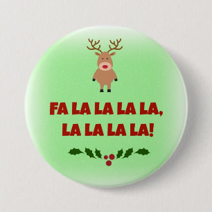 Fa la la la la  Chrismas  Button