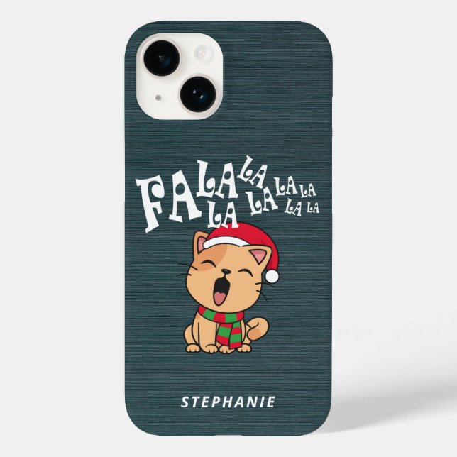 Fa La La La La Christmas Cat Singing | Phone Case (Back)