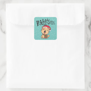 Fa La La La La Christmas Cat Singing Sticker Seal