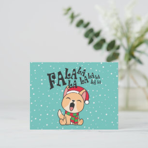Fa La La La La Christmas Chant Chien Carte posta