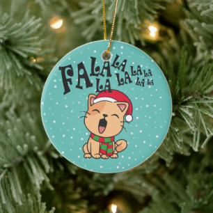 Fa La La La La Christmas Chant de chat   Ornement