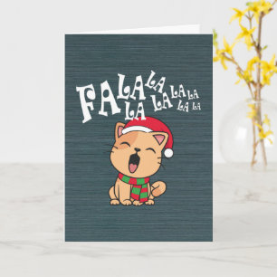 Fa La La La La Christmas Chat Carte de voeux