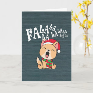 Fa La La La La Christmas Chien Chanter Carte de vo