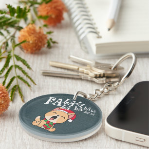 Fa La La La La Christmas Dog Singing Keychain