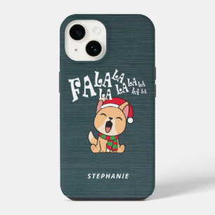 Fa La La La La Christmas Dog Singing   Phone Case