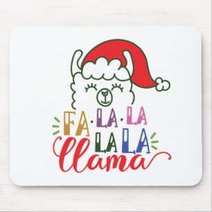 Fa la la la la Llama Christmas   Mousepad