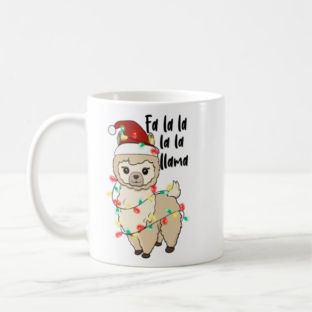 Fa La La La La Llama Coffee Mug (Left)