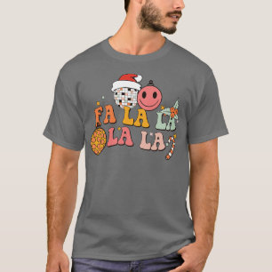 Fa La La La La Retro Disco Ball Santa Hat Ugly Chr T-Shirt