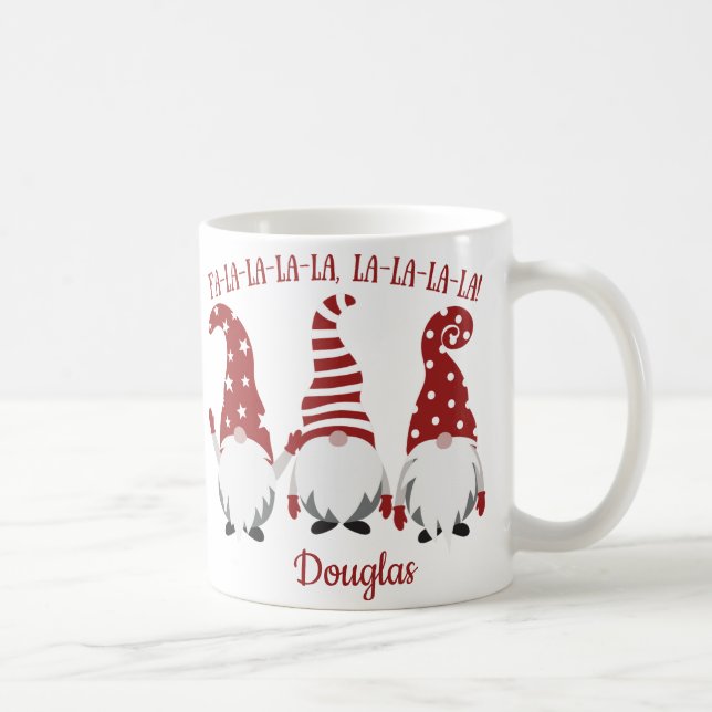 Fa La La La La Santas Gnomes Customizable Coffee Mug (Right)