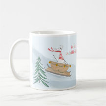 Fa-la-la-la-la sleighing Fancy Cat mug