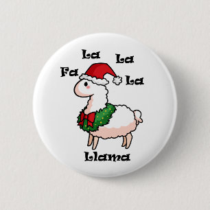 Fa La La La Llama 2 Inch Round Button