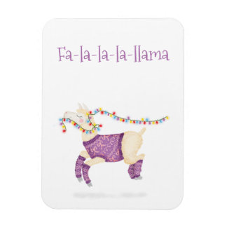 Fa-la-la-la-llama cute Christmas magnet