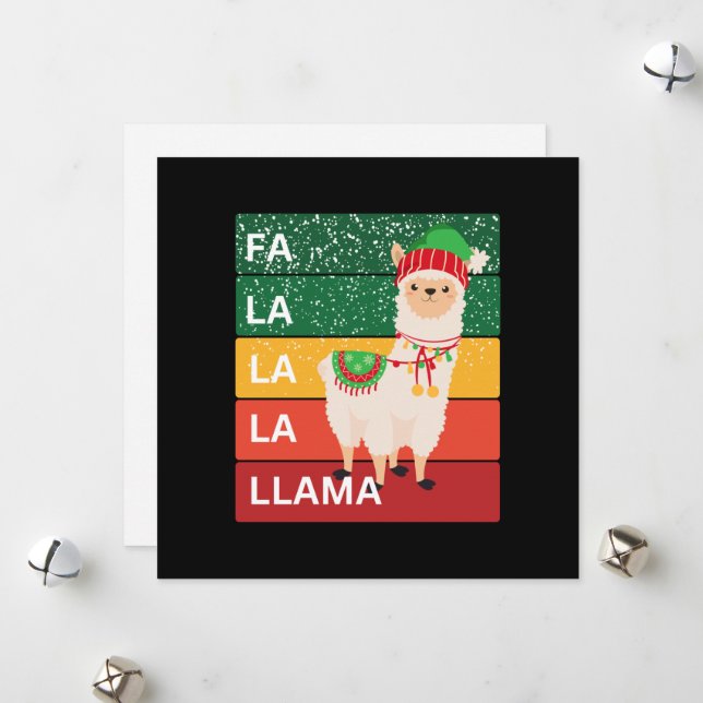 FA LA LA LA LLAMA HOLIDAY CARD (Front/Back In Situ)