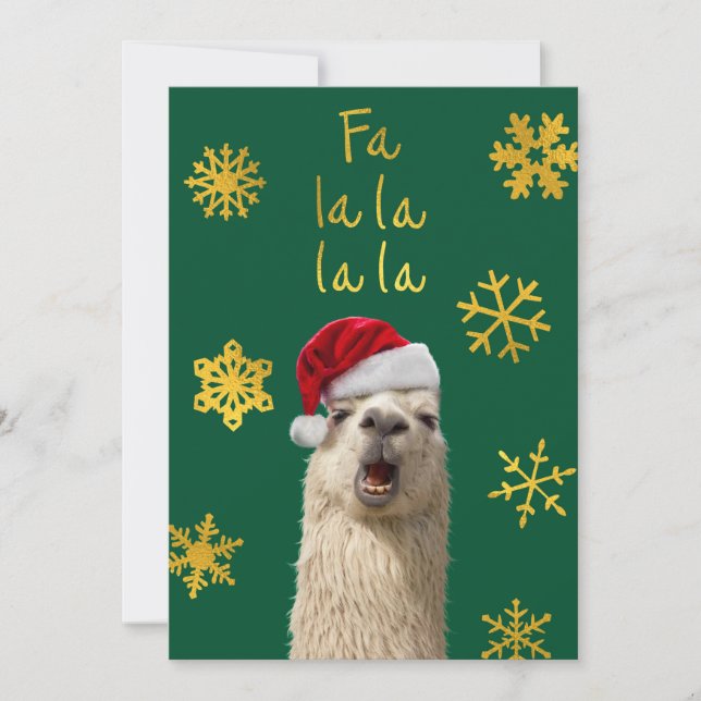 Fa La La La Llama Invitation (Front)