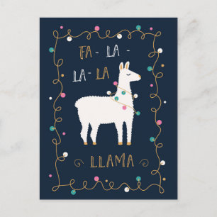 Fa-La-La-La Llama Postcard