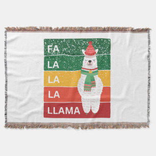 FA LA LA LA LLAMA THROW BLANKET