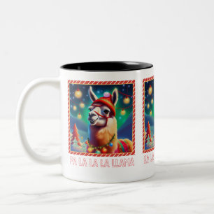 Fa La La La LLama Two-Tone Coffee Mug