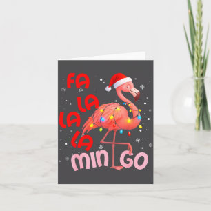 Fa La La La Mingo Flamingo Christmas Men Women Kid Card