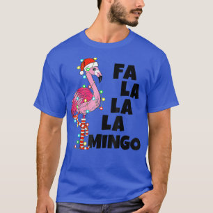 Fa La La La Mingo Flamingo Christmas Xmas Lights H T-Shirt