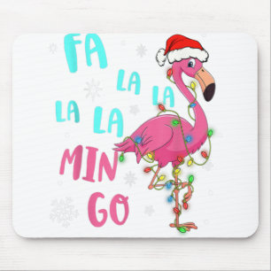 Fa La La La Mingo Flamingo For Christmas Xmas Paja Mouse Pad