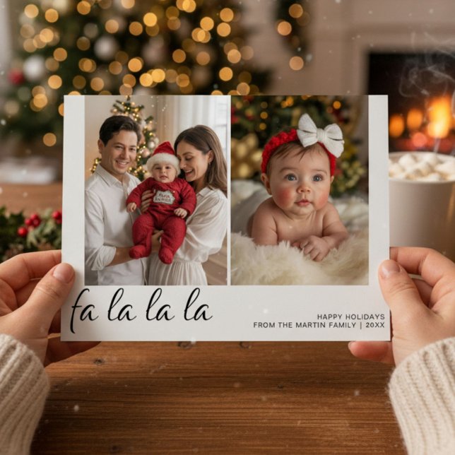 Fa La La La Personalized Family Holiday Card (Creator Uploaded)