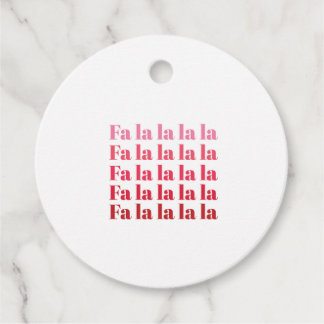 "Fa La La La" Pink Christmas Gift Tags
