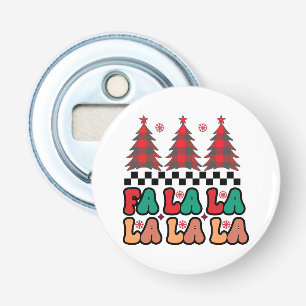 Fa la la la Retro Groovy Christmas Holidays Bottle Opener