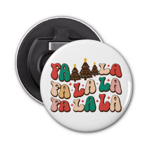 Fa la la la Retro Groovy Christmas Holidays Bottle Opener