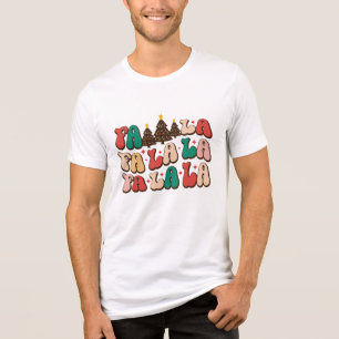Fa la la la Retro Groovy Christmas Holidays Tri-Blend Shirt