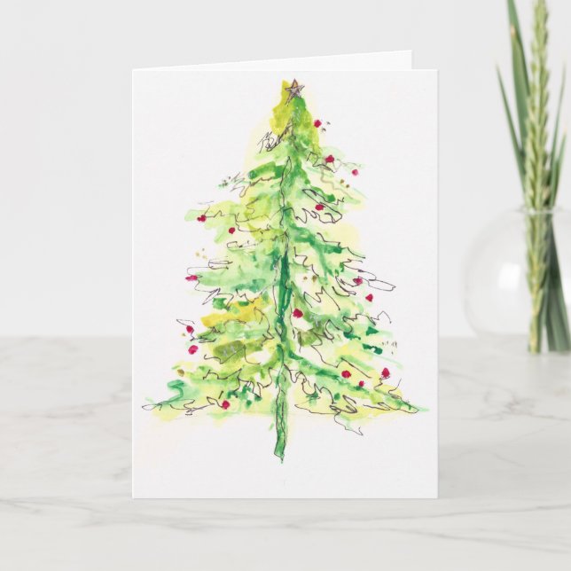 Fa La La La Tree design sur une carte de vacances (Devant)