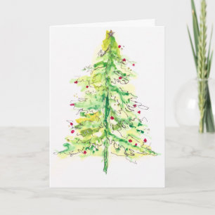 Fa La La La Tree design sur une carte de vacances