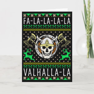 Fa-la-la-la Valhalla-la Viking God Ugly Christmas Card