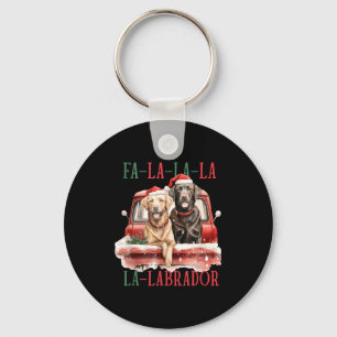 Fa La La Labrador Funny Christmas  Keychain