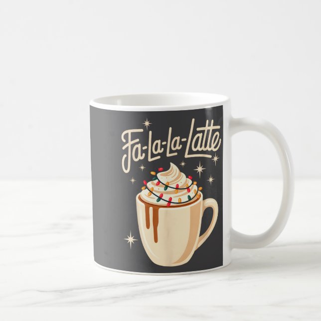 Fa La La Latte Humorous Pun Funny Retro Coffee Chr Coffee Mug (Right)