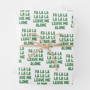 Fa La La Leave Me Alone Christmas Funny Sarcastic Wrapping Paper Sheet