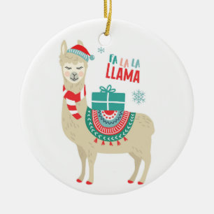 Fa la la Llama  Ceramic Ornament
