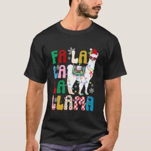 FA La La Llama Christmas Holiday Buffalo Plaid Xma T-Shirt