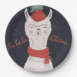 Fa la la Llama Christmas Paper Plate